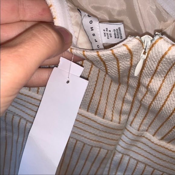 Topshop Cut Out Bust Strapless Striped Wide-leg Cropped Jumpsuit New Size 4 - Picture 8 of 10